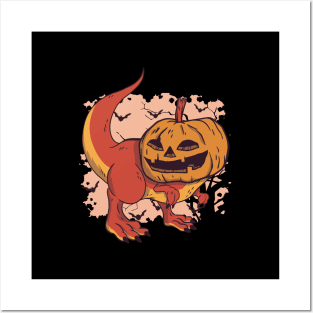 Pumpkin Dinosaur Posters and Art